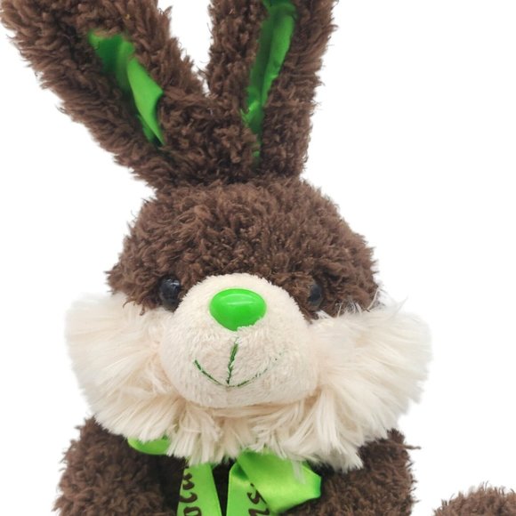 Dan Dee Chocolate Bunny Rabbit Stuffed Animal Plush Easter No Scent Green‎ 7" - Picture 2 of 6